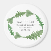 Greenery Watercolor Foliage Save the Date Magnet (Vorne)
