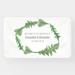 Greenery Watercolor Foliage Wedding Banner