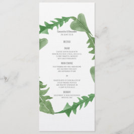 Greenery Watercolor Foliage Wedding Menu Menükarte