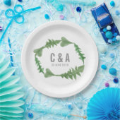 Greenery Watercolor Foliage Wedding Pappteller (Party)