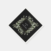 Greenery Watercolor Foliage Wedding Serviette (Ecke)