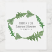 Greenery Watercolor Foliage Wedding Weinetikett (Einzelnes Label)