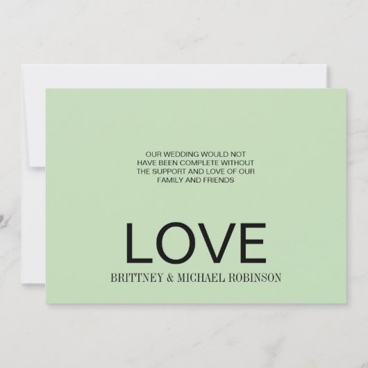 Greenery Watercolor Foto Dankeskarte (Rückseite)