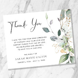 Greenery Watercolor Gedenkfeier Danke
