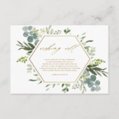 Greenery Watercolor Gold Hochzeit wünschend gut Begleitkarte (Vorderseite)