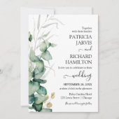 Greenery Watercolor Hochzeit Einladung (Vorderseite)