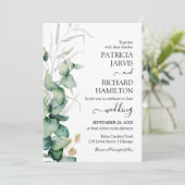 Greenery Watercolor Hochzeit Einladung (Stehend Vorderseite)