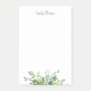 Greenery Watercolor - Individuelle Name Nachhinwei Post-it Klebezettel