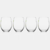 Greenery Watercolor Margarita Limones Brautparty Weinglas Ohne Stiel (Links)