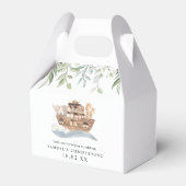 Greenery Watercolor Noah's Ark Christening Geschenkschachtel (Vorderseite)