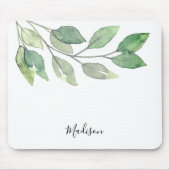 Greenery Watercolor Personalisiert Mousepad (Vorne)