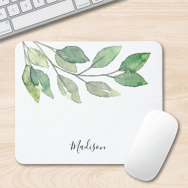 Greenery Watercolor Personalisiert Mousepad