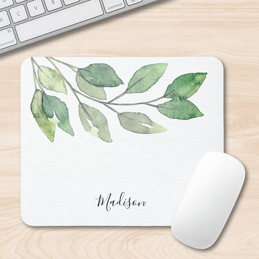 Greenery Watercolor Personalisiert Mousepad