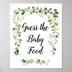Greenery Watercolor rät das Baby Food Poster