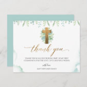 Greenery Watercolor Religious Event Vielen Dank Dankeskarte (Vorne/Hinten)