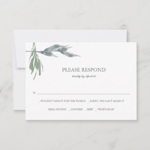 Greenery Watercolor RSVP Karten