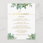Greenery Watercolor Wedding Itinerary Gold Script Begleitkarte (Vorderseite)