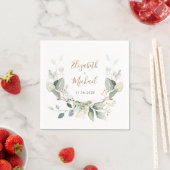 Greenery Watercolor Wedding Serviette (Beispiel)