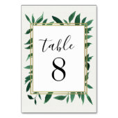 Greenery Watercolor Wedding Tischnummer Cards (Rückseite)