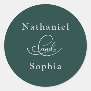 Greenery Watercolor Wedding Umschlag Aufklebers Runder Aufkleber