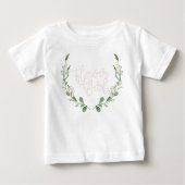 Greenery Watercolor Wreath | Blumenmädchen Baby T-shirt (Vorderseite)