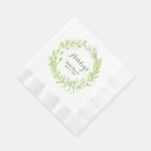 Greenery Watercolor Wreath Brautparty Serviette (Ecke)