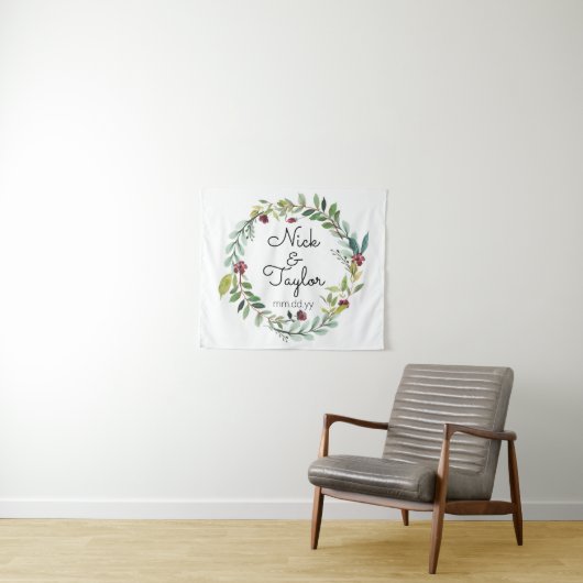 Greenery Wedding Back Drop, Boho Fall Foto Stand Wandteppich (Beispiel (Horizontal))