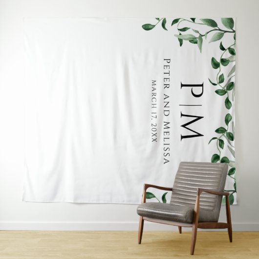 Greenery Wedding Backdrop Wandteppich (Beispiel (Horizontal))