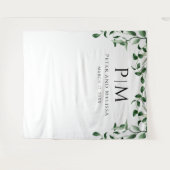 Greenery Wedding Backdrop Wandteppich (Vorderseite (Horizontal))