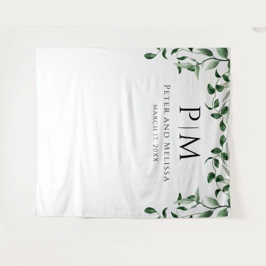 Greenery Wedding Backdrop Wandteppich (Vorderseite (Horizontal))