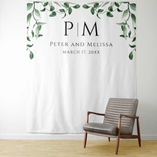 Greenery Wedding Backdrop Wandteppich (Beispiel)