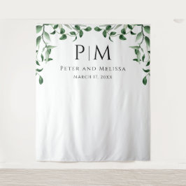 Greenery Wedding Backdrop Wandteppich