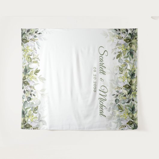 Greenery Wedding Backdrops Wandteppich (Vorderseite (Horizontal))