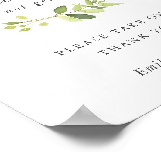 Greenery Wedding Brautparty Face Maskensymbol Poster (Ecke)