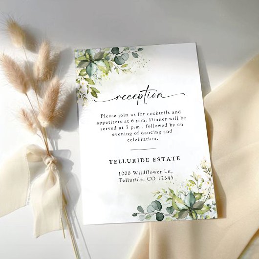 Greenery Wedding Ceremony Empfang Enclosure Card Begleitkarte