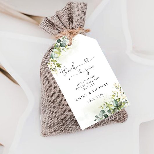 Greenery Wedding Ceremony - Geschenk Tag Geschenkanhänger