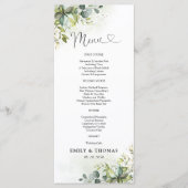 Greenery Wedding Ceremony Menu Menükarte (Vorderseite)