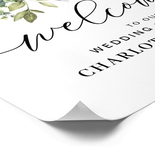 Greenery Wedding Ceremony Poster (Ecke)