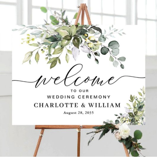 Greenery Wedding Ceremony Poster