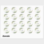 Greenery Wedding Classic Round Sticker (Blatt)