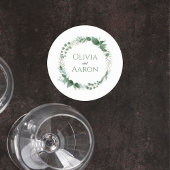 Greenery Wedding Coaster Runder Pappuntersetzer