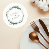 Greenery Wedding Coaster Runder Pappuntersetzer