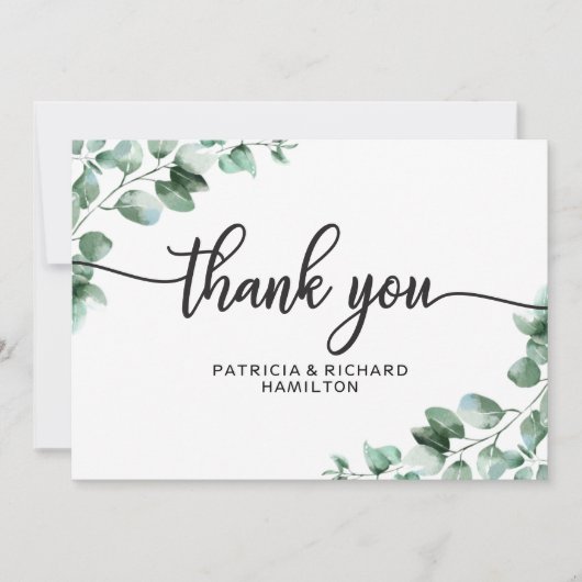 Greenery Wedding Dankeschön Card Einladung (Vorderseite)