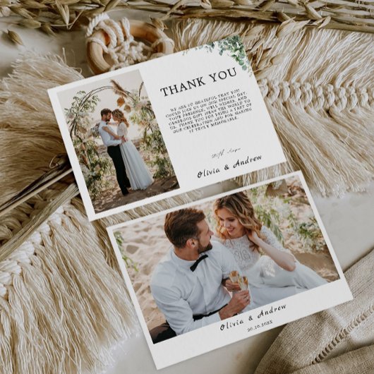 Greenery Wedding Dankeschön Card Einladung