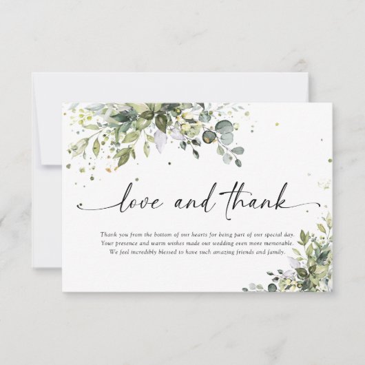 Greenery Wedding Dankeschön Karten (Vorderseite)