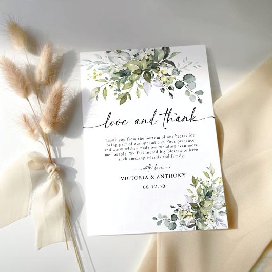 Greenery Wedding Dankeschön Karten