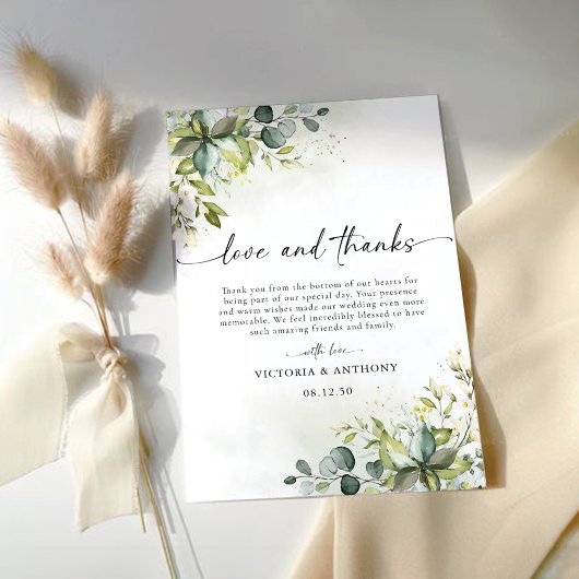 Greenery Wedding Dankeschön Karten
