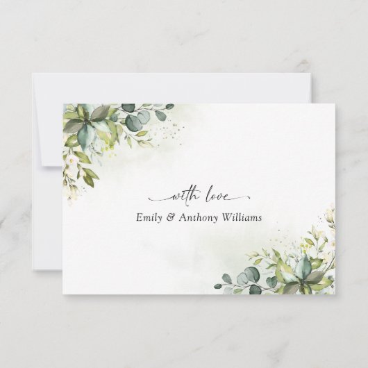 Greenery Wedding Dankeschön Karten (Rückseite)