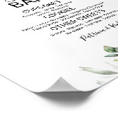 Greenery Wedding Dessert Table Sign Poster (Ecke)