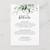 Greenery Wedding Details Eintrittskarte elegant Begleitkarte (Vorderseite)